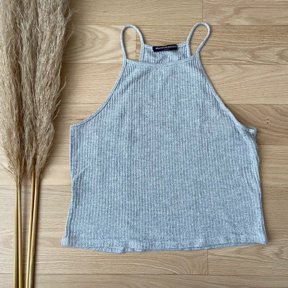 Brandy Melville Ribbed High Neck Tank | size Small